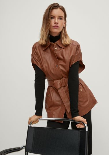 Lamb leather shirt blouse from comma