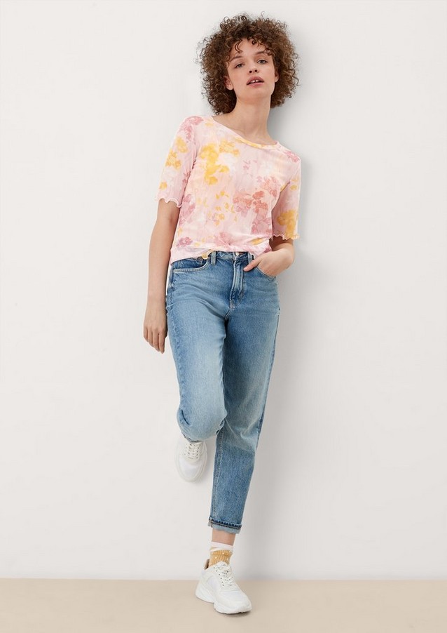 Femmes Shirts & tops | T-shirt en mesh à imprimé all-over - NF99179