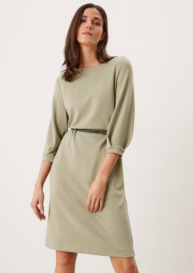 Women Dresses | Jersey dress with a belt - ZK28556