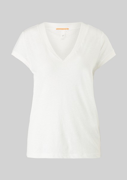 Femmes Shirts & tops | T-shirt en jersey de lin mélangé - UW87392
