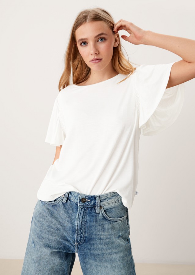 Damen Shirts & Tops | T-Shirt mit Volantärmeln - MU03730