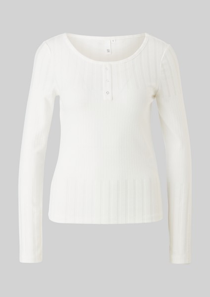 Damen Shirts & Tops | Langarmshirt in Henley-Optik - ZB13684