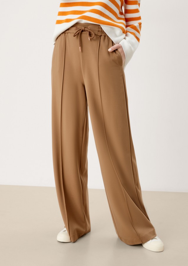 Women Trousers | Regular: Wide leg tracksuit bottoms with decorative stitching - RS83785
