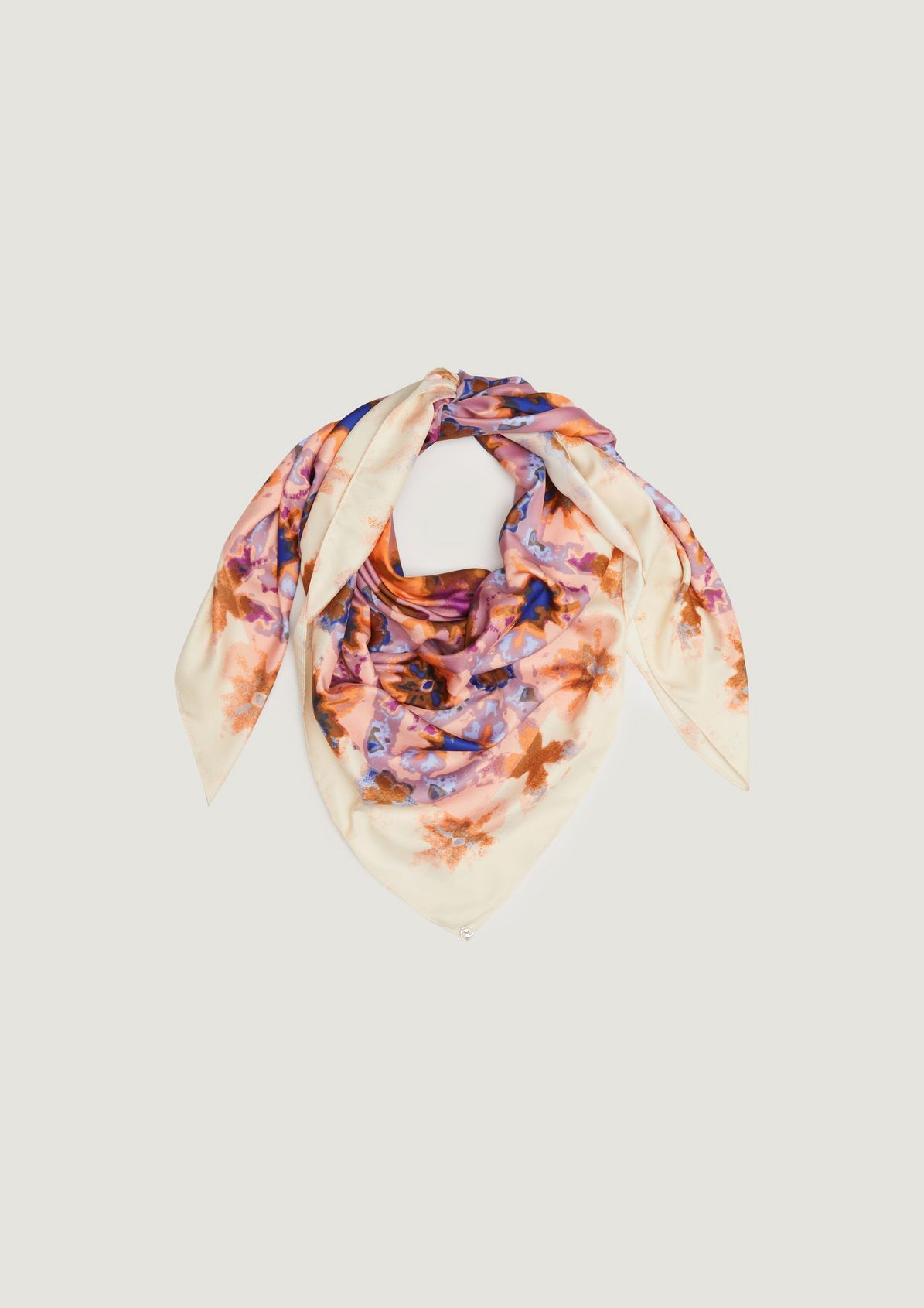 Satin scarf with all-over pattern from comma