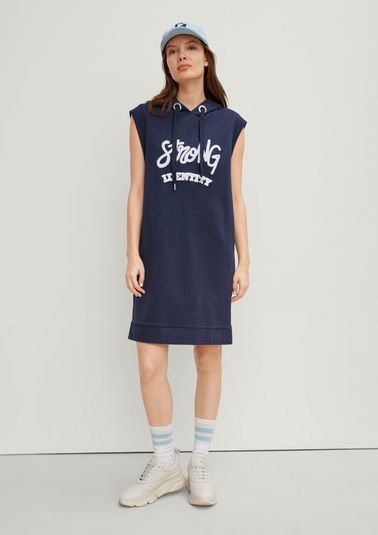 Sweatshirt dress with embroidered lettering from comma