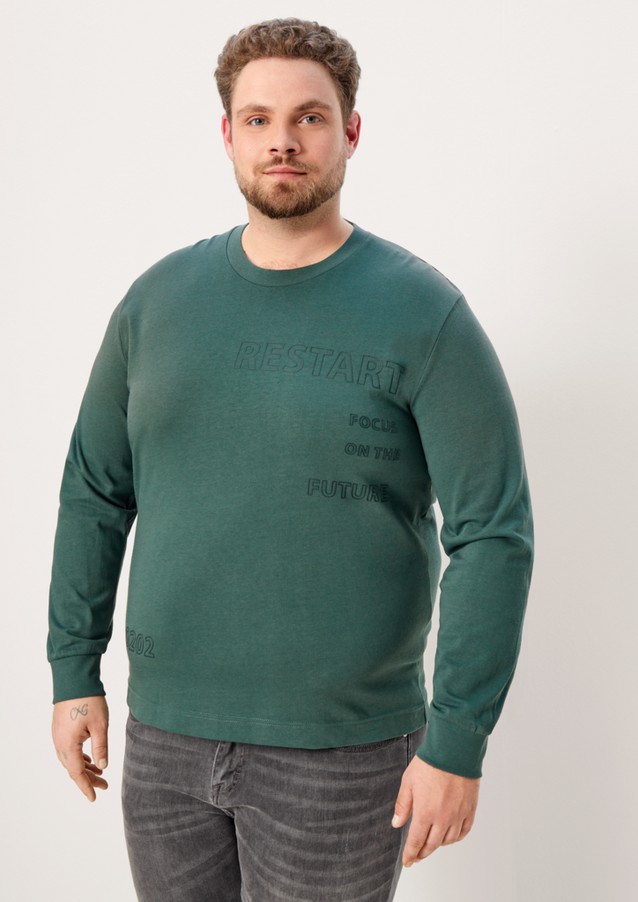 Hommes Big Sizes | T-shirt à manches longues orné d'une inscription imprimée - RM23404