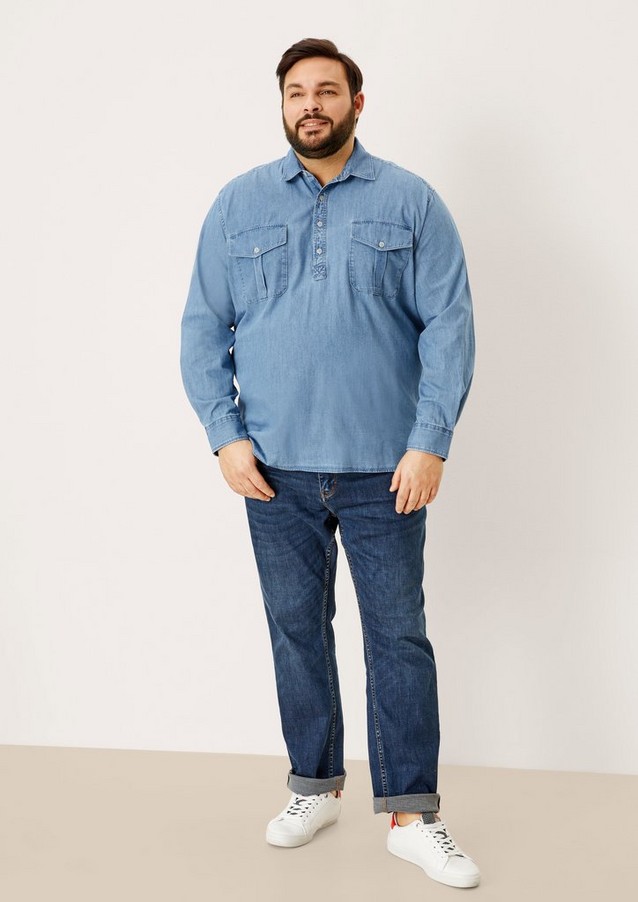 Men Big Sizes | Long sleeve denim shirt - RW84430