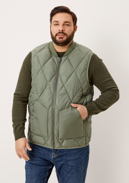 Men Big Sizes | Quilted body warmer with a stand-up collar - YL05565