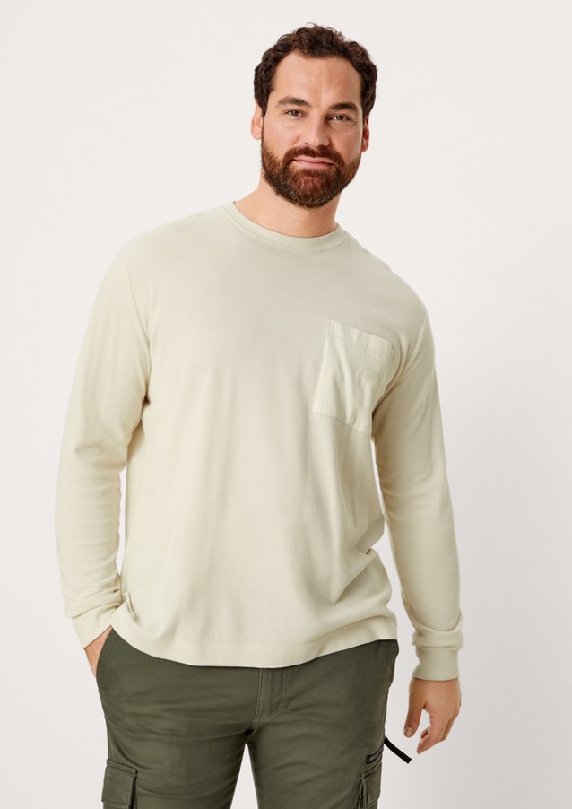 Hommes Big Sizes | T-shirt à manches longues en mélange de matières - ZU47109