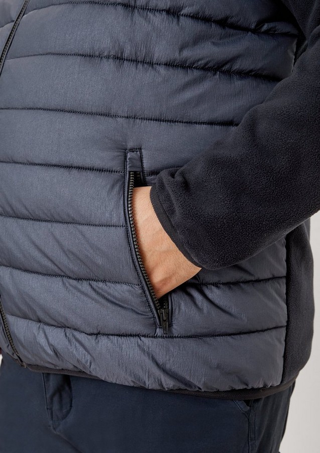 Men Big Sizes | Quilted jacket with fleece sleeves - KF26182