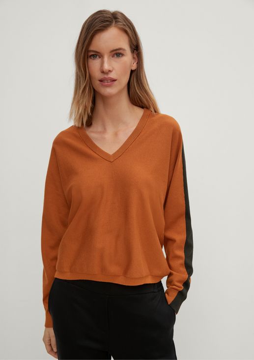 Long sleeve top with contrasting stripes from comma