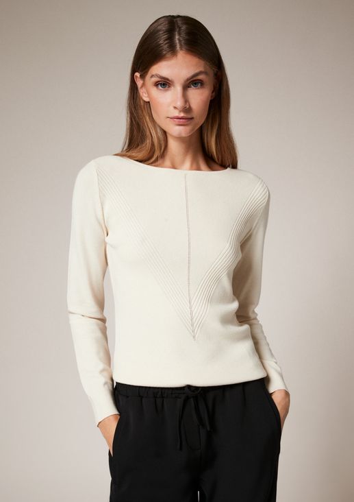 Jumper with a ribbed pattern from comma