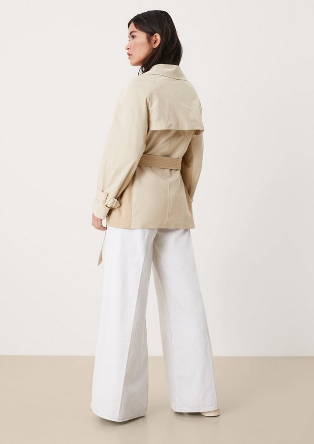 Women Jackets | Short, water-resistant trench coat - KM85006