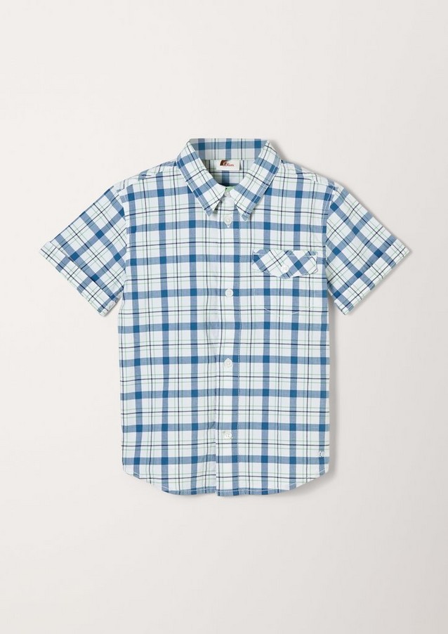 Junior Boys (sizes 134-176) | Short sleeve top with check pattern - UE59573