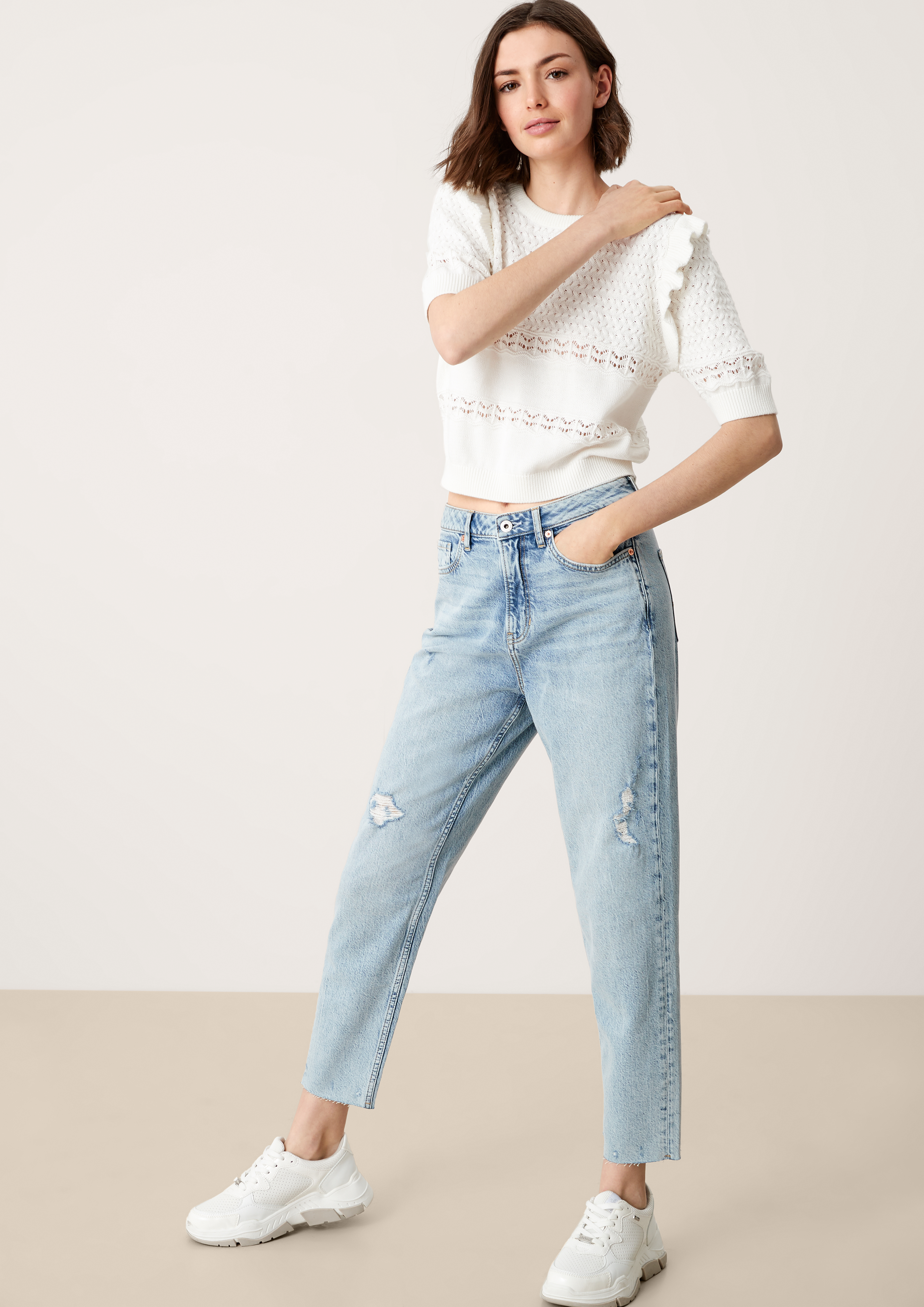 Dames Regular: jeans in een mom fit hemelsblauw | www.soliver-online.be