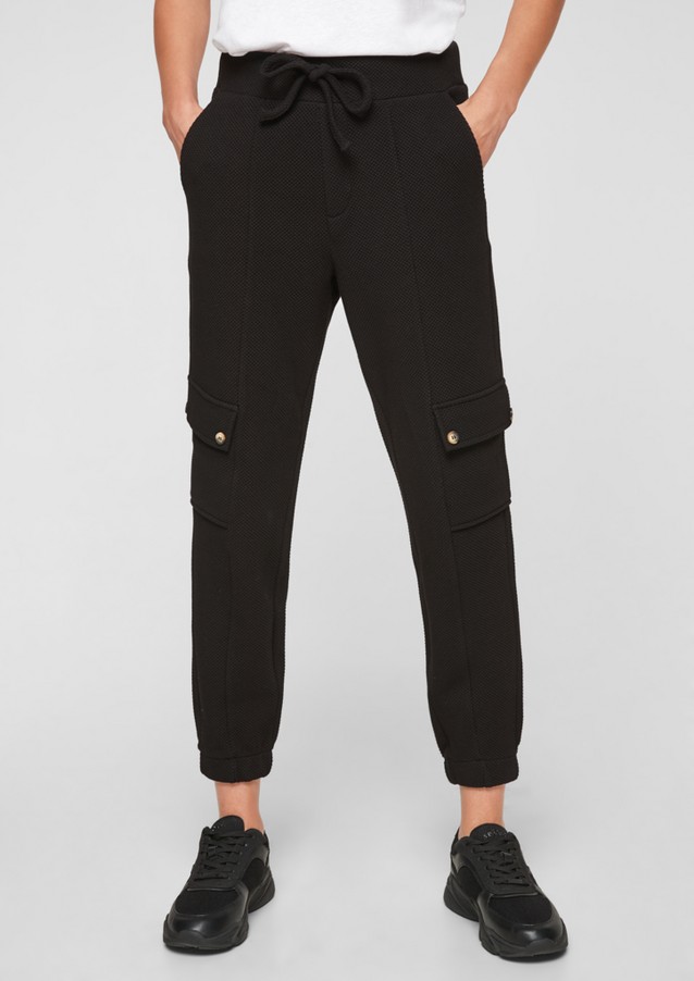 Women Trousers | Regular: trousers with a woven texture - SI09100