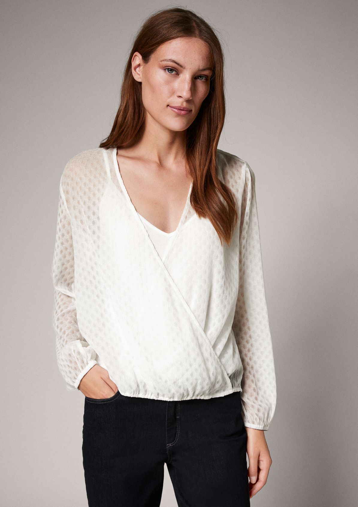 Sheer blouse with strappy top from comma