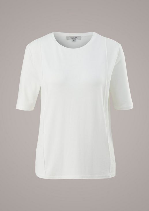 Jersey T-shirt with decorative stitching from comma