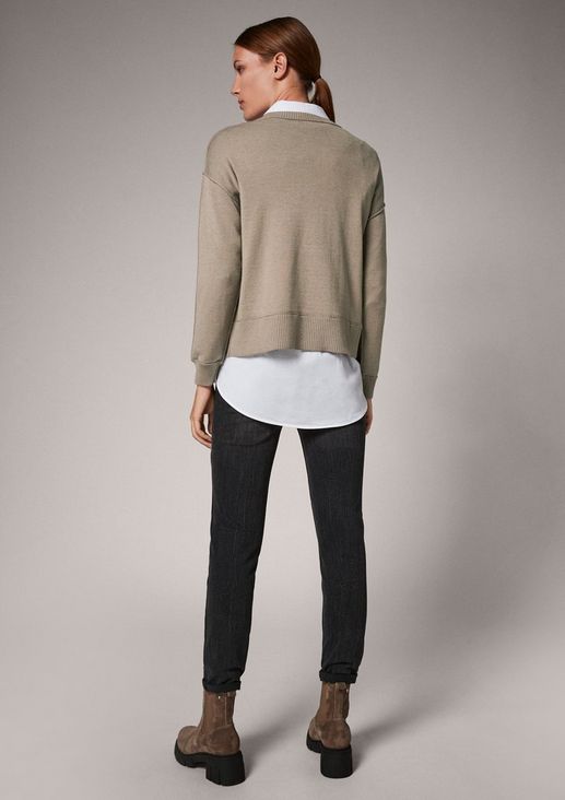 Jumper with ribbed cuffs from comma