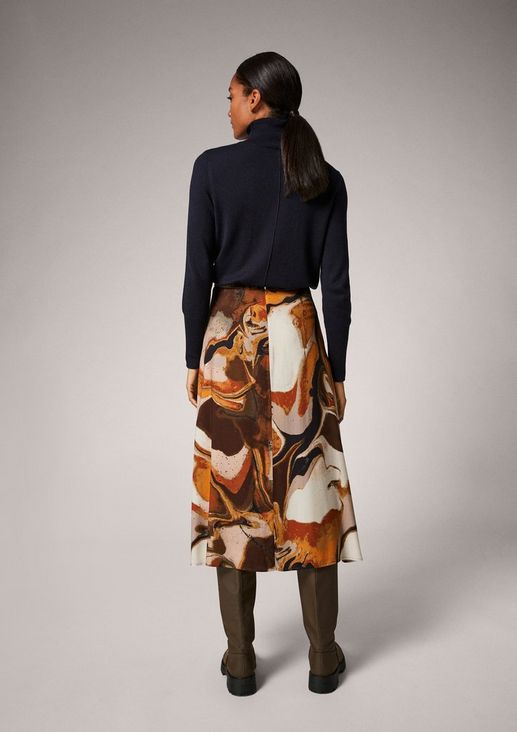 Chiffon skirt with all-over print from comma