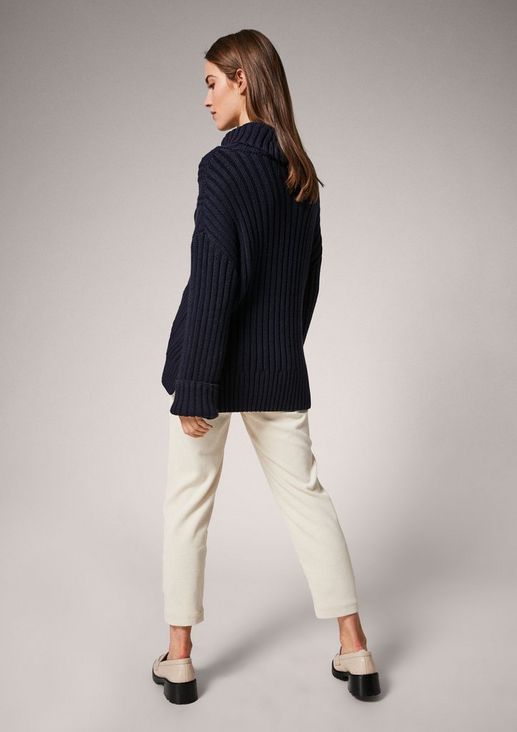 Polo neck jumper in a textured knit from comma
