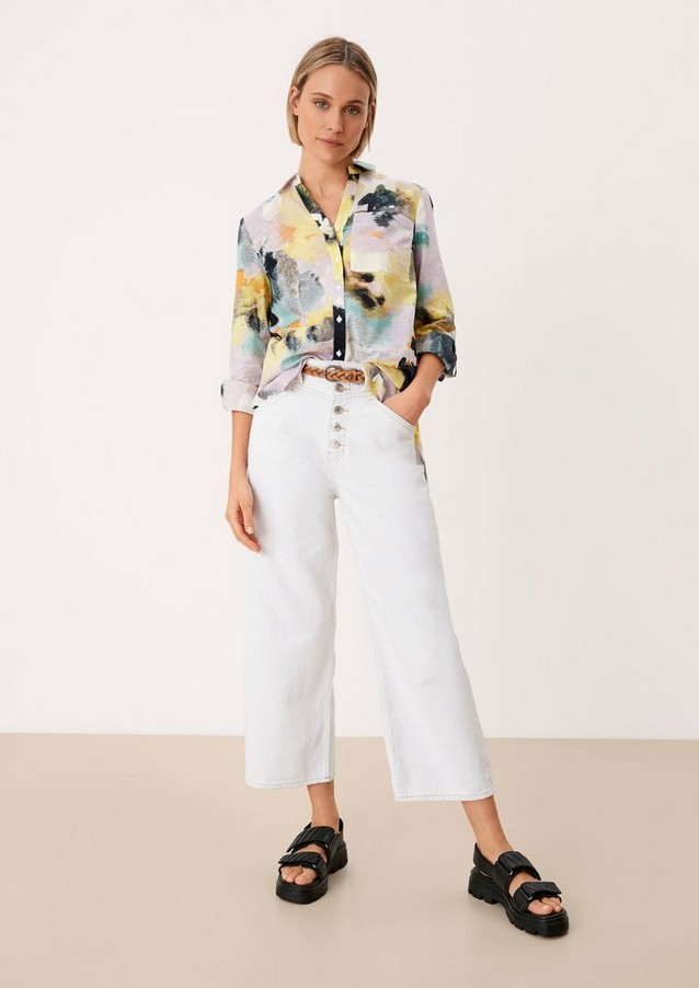 Women Jeans | Culottes in a cotton-linen blend - PD21846