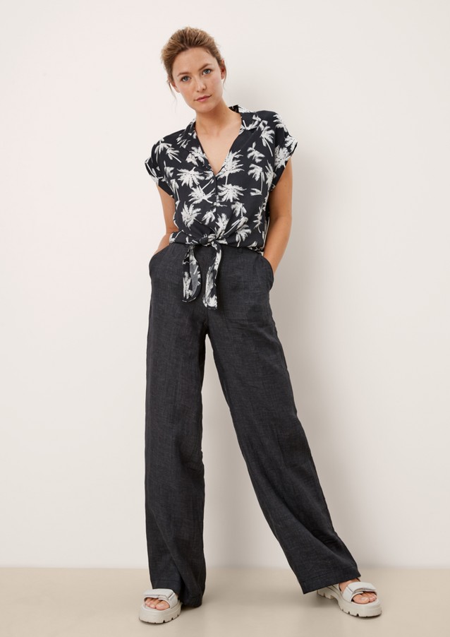 Femmes Pantalons | Regular : pantalon en lin à ceinture - GX92868