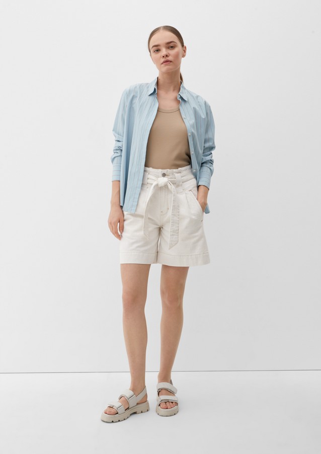 Damen Shorts | Shorts aus Baumwoll-Leinen-Mix - LA69122