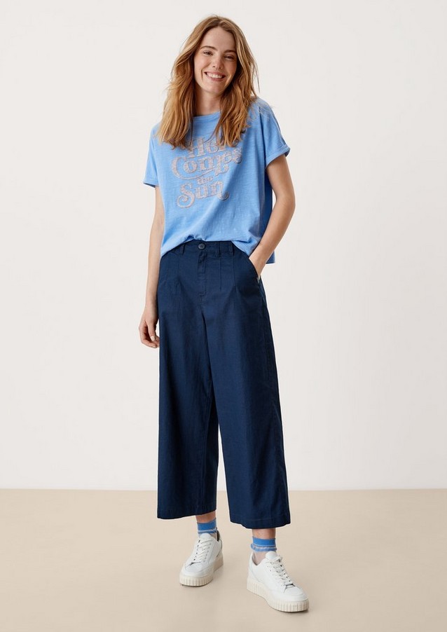 Femmes Pantalons | Regular : jupe-culotte en lin mélangé - TD34504