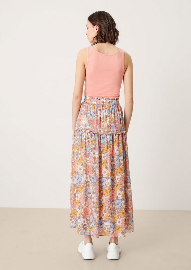 Women Skirts | Summery maxi skirt with flounce - PS12698