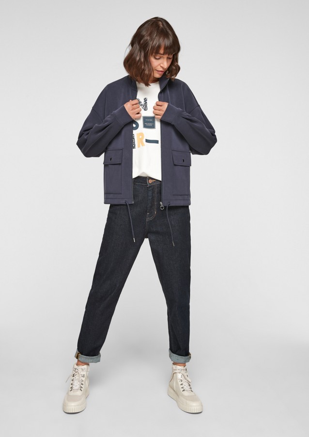 Women Jackets | Scuba jacket with a stand-up collar - XE10171