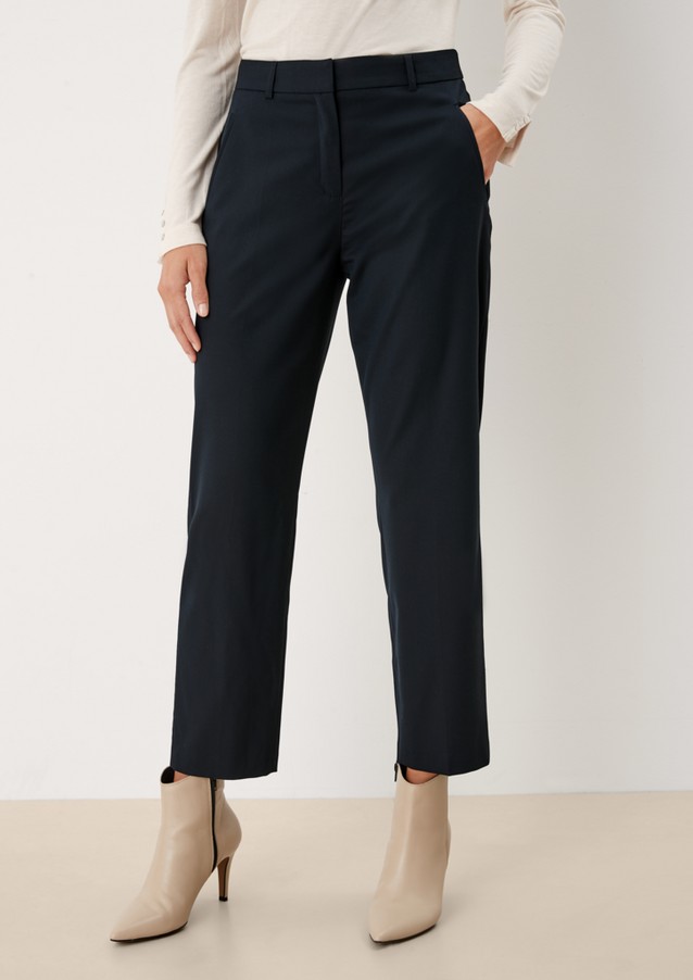 Women Trousers | Regular: viscose blend 7/8-length trousers - EI05146