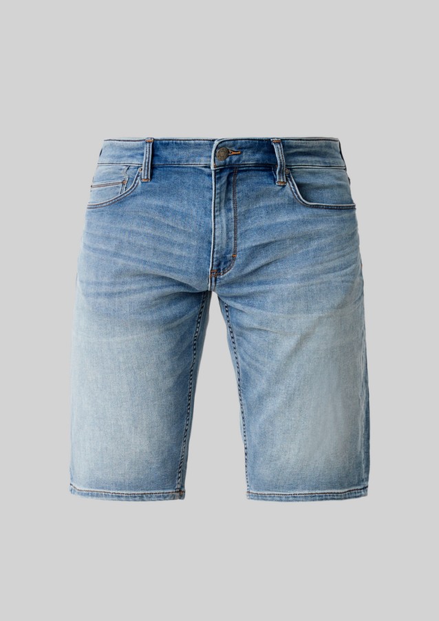 Men Bermuda Shorts | Regular: denim Bermudas with a garment-washed effect - HY86795