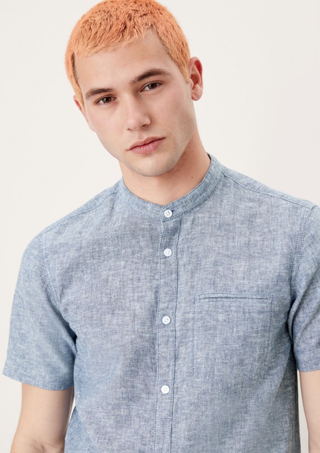 Hommes Chemises | Extra Slim : chemise à manches courtes en lin mélangé - FQ08385