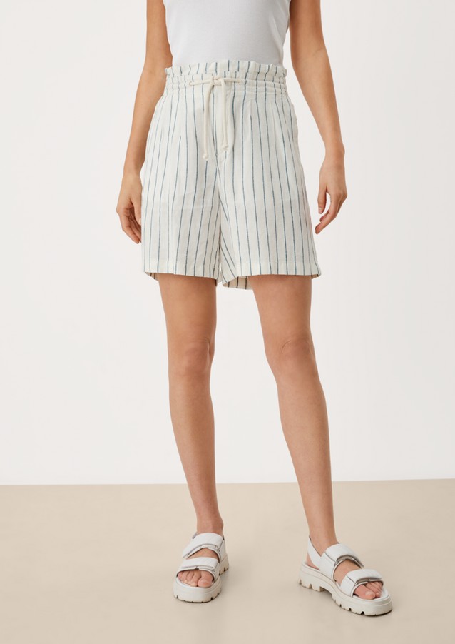 Women Trousers | Regular fit: shorts with pinstripes - EB86016