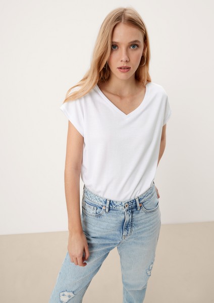 Damen Shirts & Tops | Shirt mit überschnittenen Schultern - QK07306