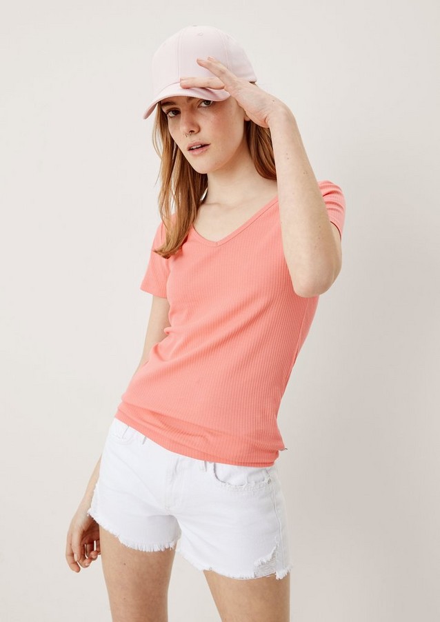 Femmes Shirts & tops | T-shirt côtelé - FG84737