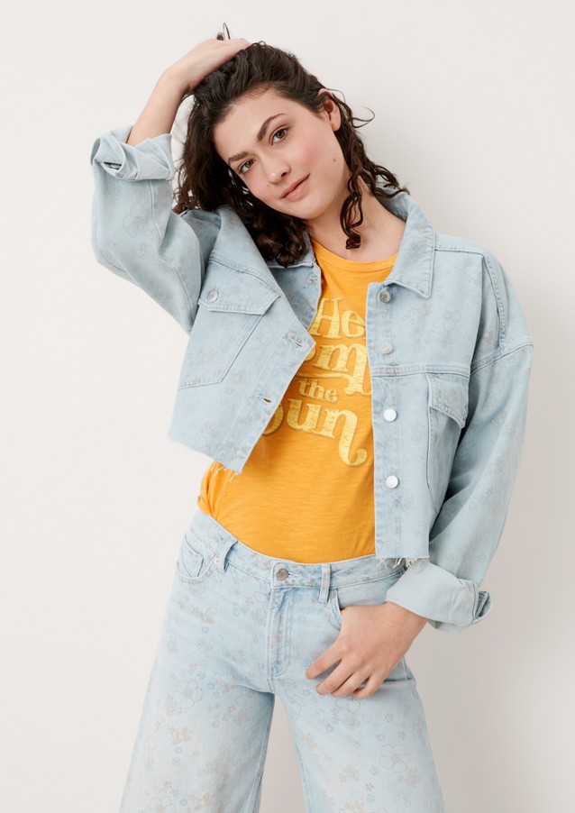 Women Jackets | Denim jacket with an all-over print - VG46380