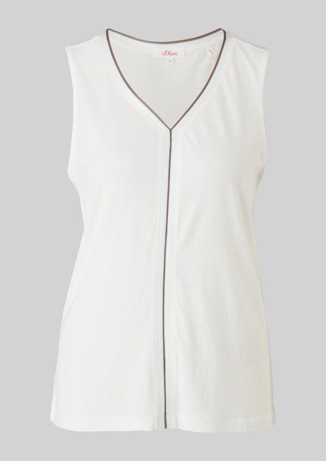 Damen Shirts & Tops | Jerseytop mit Kontrastblende - CA45793