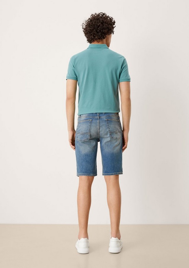 Men Bermuda Shorts | Denim Bermudas with a drawstring waistband - IY33789
