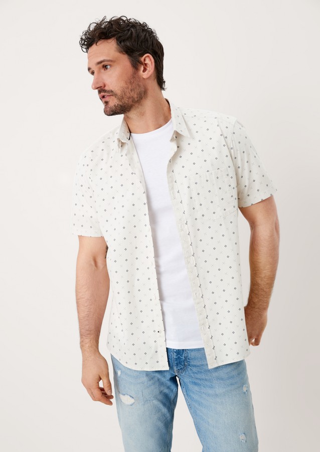 Hommes Chemises | Chemise à manches courtes à imprimé minimaliste - TC16290