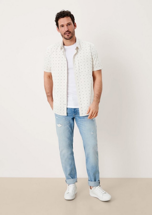 Hommes Chemises | Chemise à manches courtes à imprimé minimaliste - TC16290