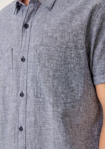 Hommes Chemises | Regular : chemise en chambray de lin mélangé - ZN35994