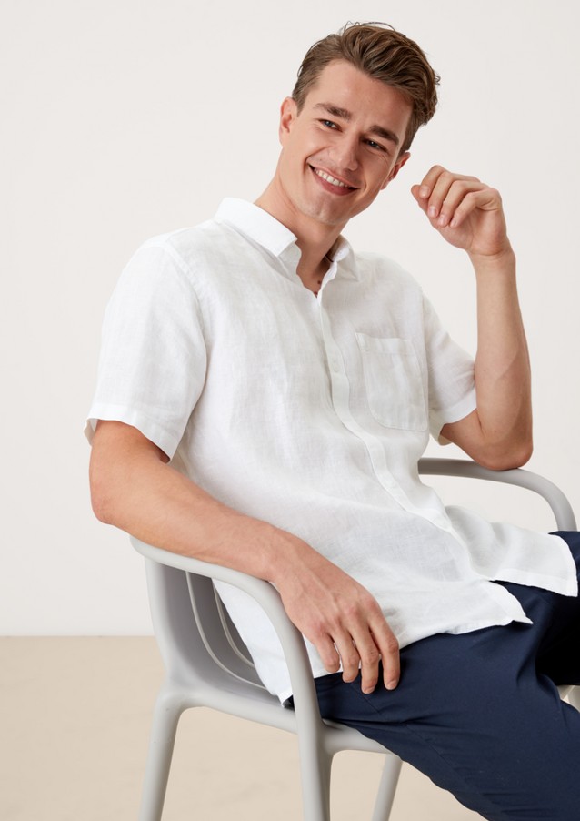 Hommes Chemises | Regular : chemise à manches courtes en lin - ZT87628