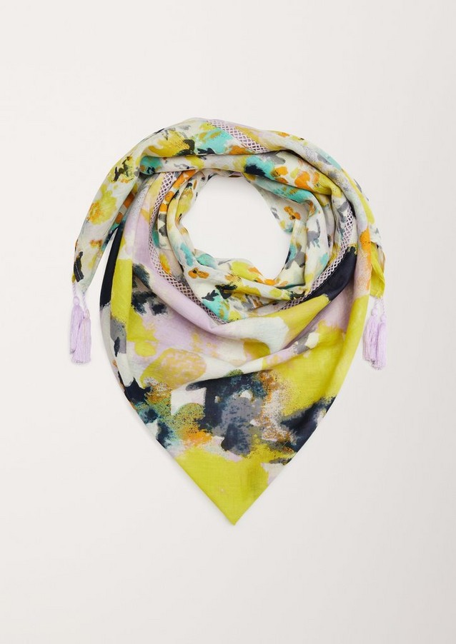 Women Scarves | Patterned cotton scarf - XG20458