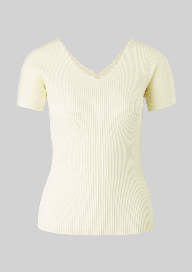 Femmes Shirts & tops | T-shirt côtelé à encolure en V - FC51189