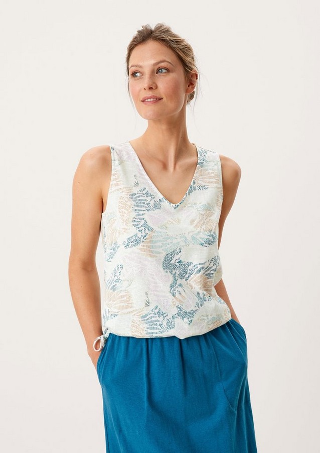 Femmes Shirts & tops | Top en jersey de lin mélangé - PZ56254