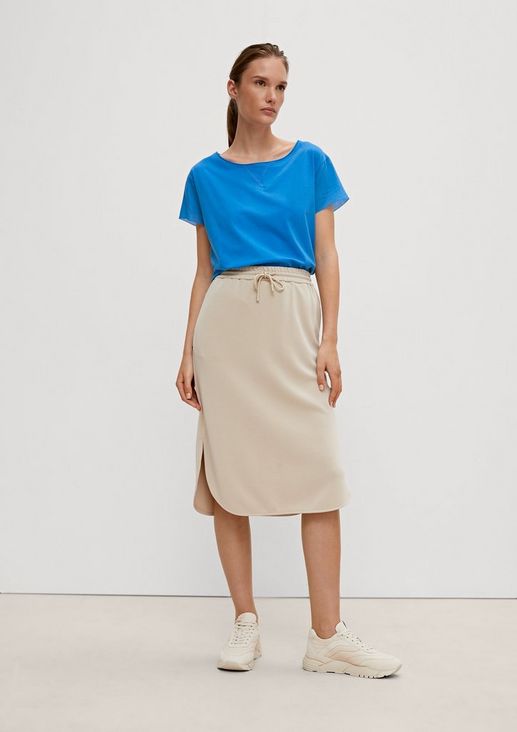Jersey top with poplin sleeves from comma