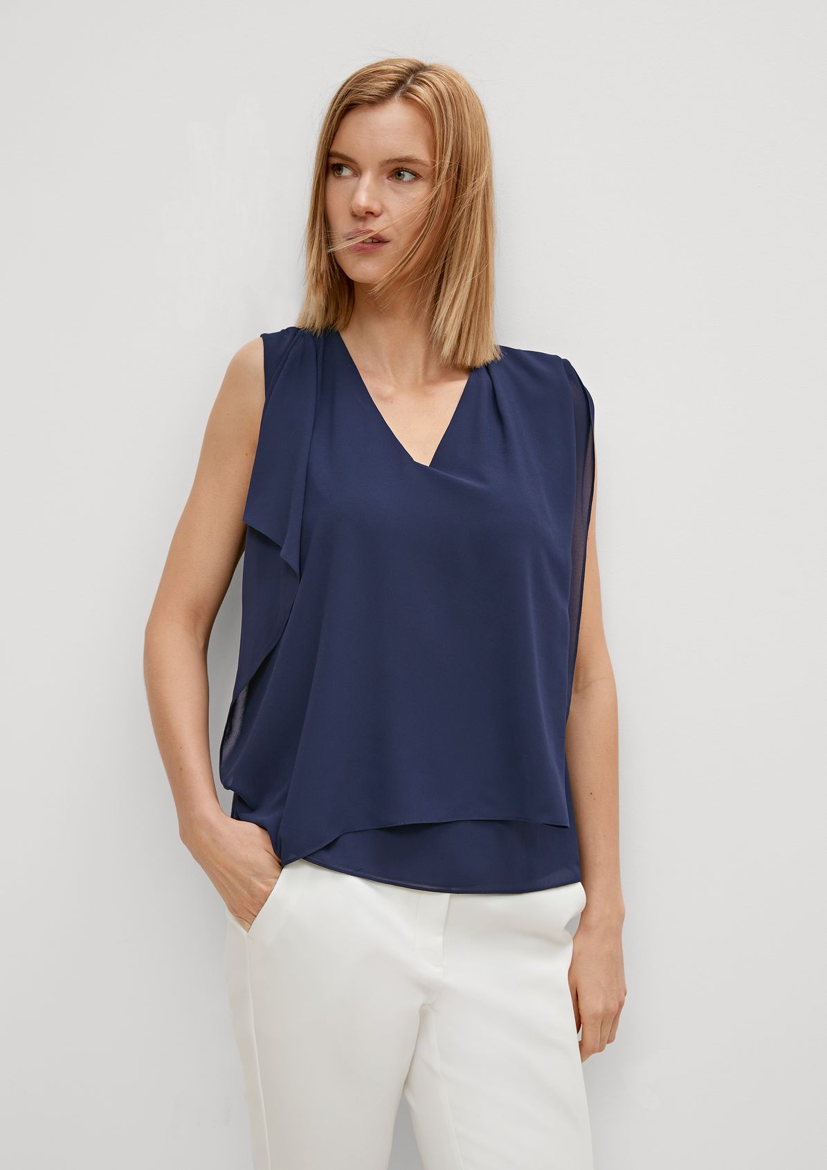 Blouse top with draping from comma