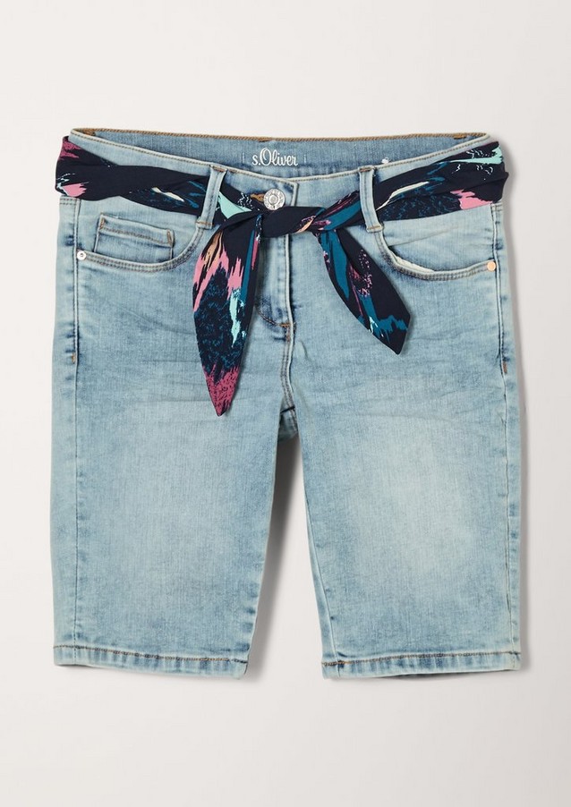 s.Oliver Mädchen Regular Bermuda-Jeans mit Gürtel 